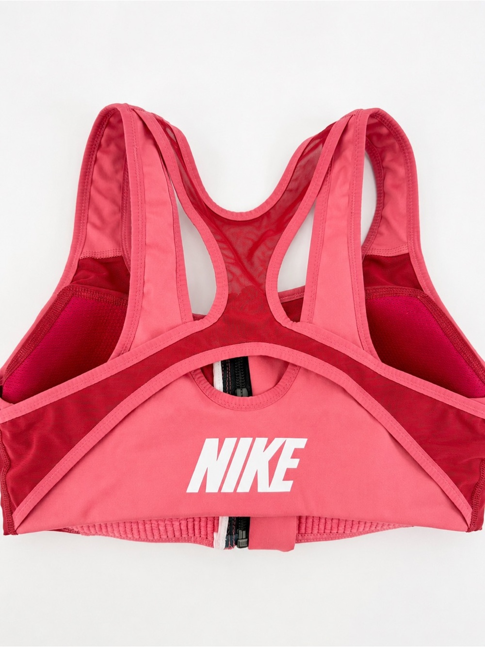 Nike Dri-FIT Shape High Support Front Zip Sports Bra Pink Large Running